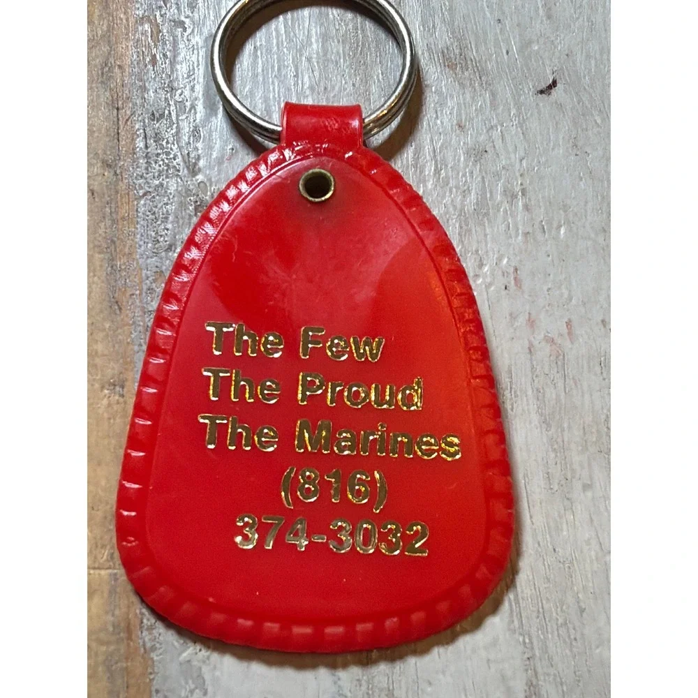 Vintage United States Marine Corps (USMC) Plastic Key Fob Keychain